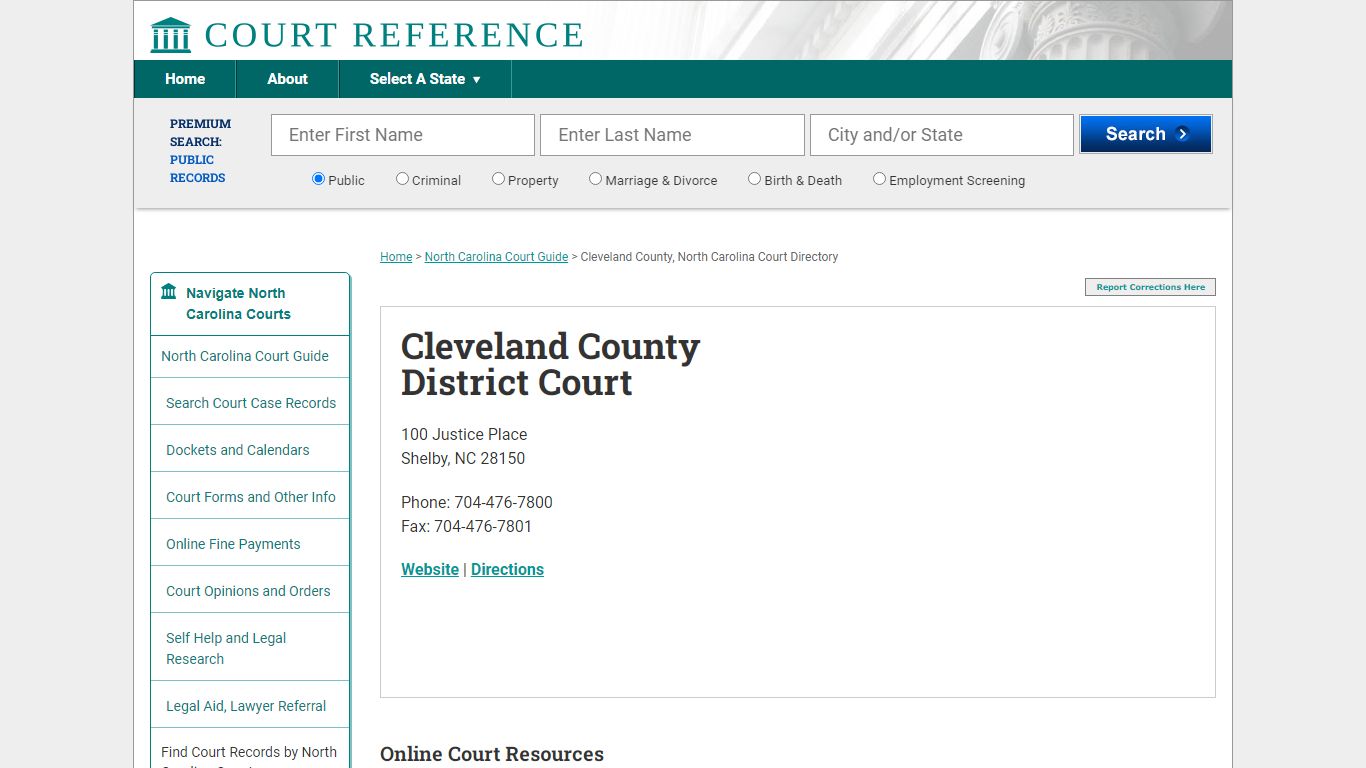 Cleveland County District Court - CourtReference.com